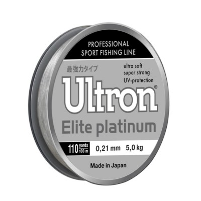 Леска Ultron Elite Platinum 0,18мм, 100м, 4,0кг Silver