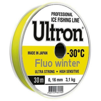 Леска зимняя Ultron Fluo Winter 30м 0,16мм 3,1кг